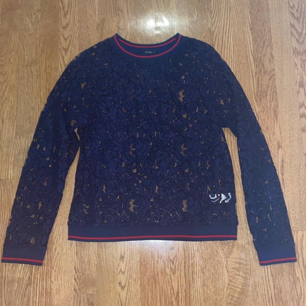 Halogen Trim Lace Ribbed Top - Picture 2 of 4